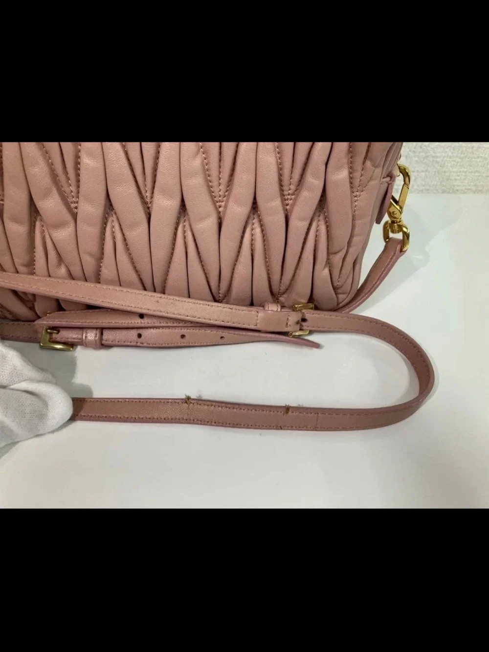 Miu Miu Pink Matelassé Leather Crossbody Bag
